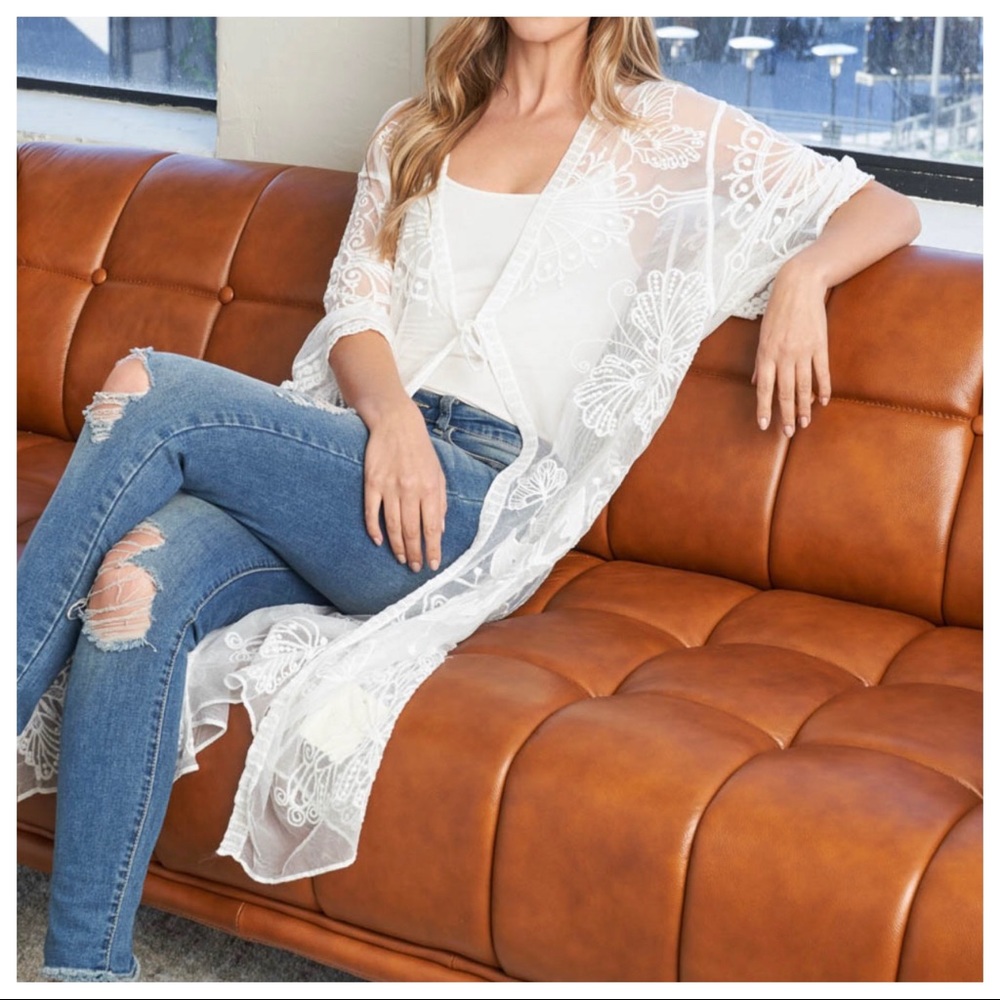 Summer Loving Boho Chic Lace Kimono Duster - Picture 4 of 5